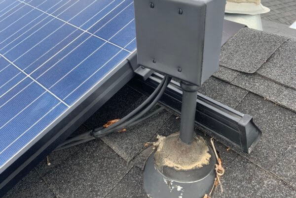 solar panel junction box that needs maintenance